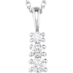 14K White 1/3 CTW Lab-Grown Diamond 18" Necklace