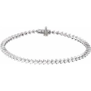 14K White 3 CTW Lab-Grown Diamond 7 1/4" Line Bracelet