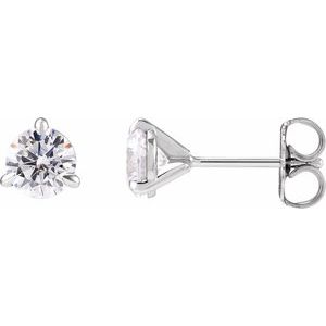 14K White 1 Lab-Grown Diamond Cocktail-Style Stud Earrings