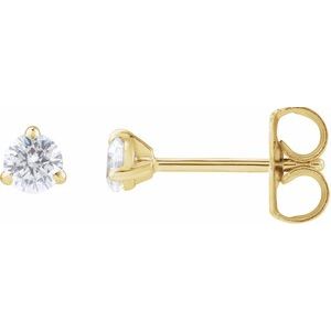 14K Yellow 1/5 Lab-Grown Diamond Cocktail-Style Stud Earrings