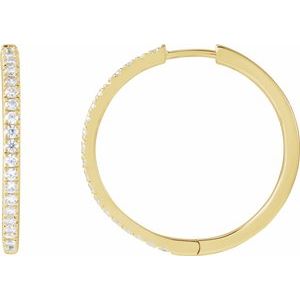 14K Yellow 1/2 CTW Lab-Grown Diamond 22.9 mm Hoop Earrings