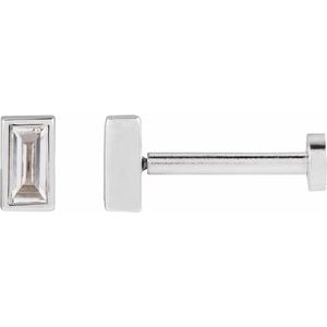 14K White .07 CT Lab-Grown Diamond Stud Earring