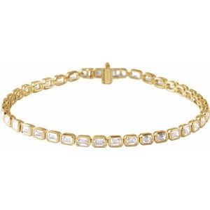 14K Yellow 6 1/4 CTW Lab-Grown Diamond Line 7" Bracelet