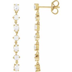 14K Yellow 1 1/5 CTW Lab-Grown Diamond Dangle Earrings