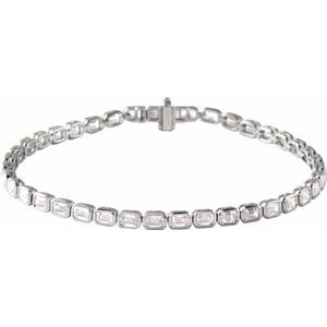 14K White 6 1/4 CTW Lab-Grown Diamond Line 7 Bracelet