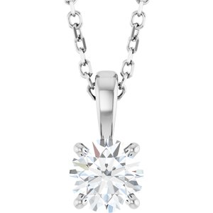 14K White 1/2 CTW Natural Diamond 18 Necklace