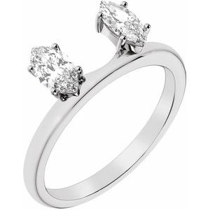 14K White 1/2 CTW Lab-Grown Diamond Wrap-Style Ring Enhancer