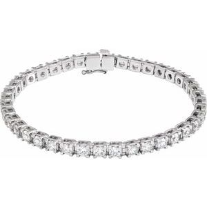 14K White 6 CTW Lab-Grown Diamond Link 7 1/4" Bracelet