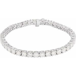 14K White 10 CTW Lab-Grown Diamond Line 7 Bracelet