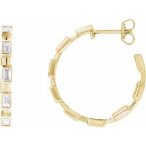 14K Yellow 1 1/4 CTW Lab-Grown Diamond 24.5 mm Hoop Earrings