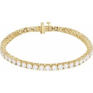 14K Yellow 7 CTW Lab-Grown Diamond Line 7 Bracelet