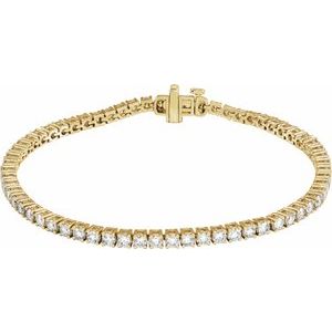 14K Yellow 4 CTW Lab-Grown Diamond Line 7 Bracelet