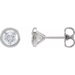 14K White 1 CTW Lab-Grown Diamond Cocktail-Style Earrings