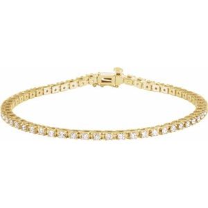 14K Yellow 2 1/4 CTW Natural Diamond Line 7 1/4 Line Bracelet