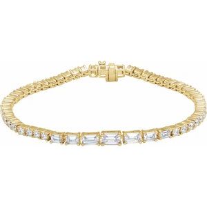 14K Yellow 4 5/8 CTW Lab-Grown Diamond Line 7" Bracelet