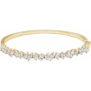 14K Yellow 4 1/5 CTW Lab-Grown Diamond Bangle 7" Bracelet