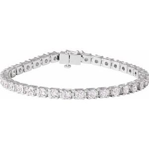 14K White 7 CTW Lab-Grown Diamond Link 7 1/4" Bracelet
