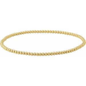 14K Yellow Gold-Filled 2 mm Elastic Bead 6 1/2 Bracelet