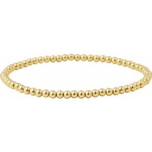 14K Yellow Gold-Filled 3 mm Elastic Bead 6 1/2 Bracelet