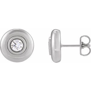 14K White 1/2 CTW Lab-Grown Diamond Puffed Stud Earrings