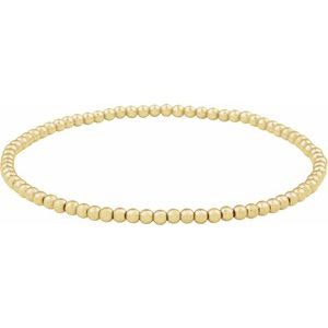 14K Yellow Gold-Filled 2.5 mm Elastic Bead 6 1/2 Bracelet