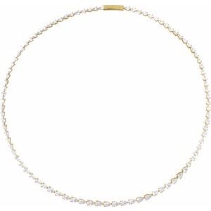 14K Yellow 10 CTW Lab-Grown Diamond Line 16" Necklace