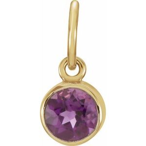 14K Yellow Posh Mommy® Imitation Amethyst Charm