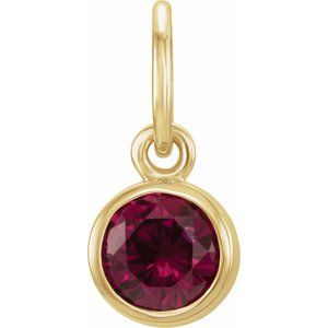 14K Yellow Posh Mommy® Imitation Garnet Charm