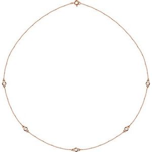 14K Rose 1/2 CTW Natural Diamond 5-Station 18 Necklace