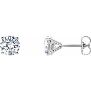 14K White 1 1/2 CTW Lab-Grown Diamond 4-Prong Stud Earrings