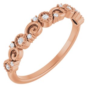 14K Rose .08 CTW Natural Diamond Anniversary Band
