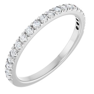 14K White 1/4 CTW Natural Diamond French-Set Anniversary Band
