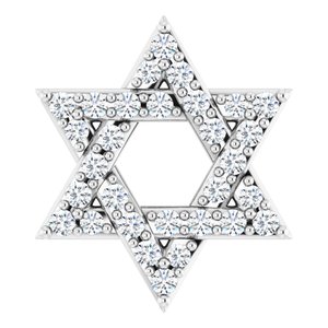 14K White 1/10 CTW Natural Diamond Star of David Pendant