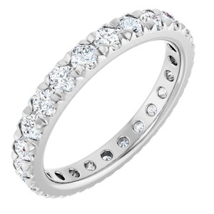 14K White 1 1/3 CTW Lab-Grown Diamond French-Set Eternity Band