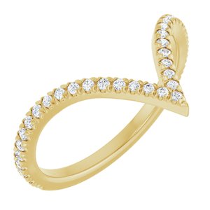 14K Yellow 1/4 CTW Lab-Grown Diamond French-Set Contour Band