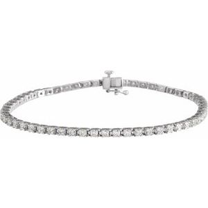 14K White 3 CTW Lab-Grown Diamond Line 7 1/4 Bracelet