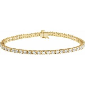 14K Yellow 4 CTW Lab-Grown Diamond Line 7 1/4 Bracelet