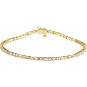 14K Yellow 2 CTW Natural Diamond Line 7 1/4 Bracelet