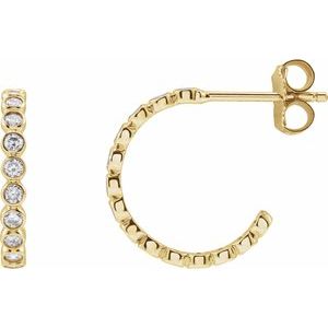 14K Yellow 3/8 CTW Lab-Grown Diamond Hoop Earrings