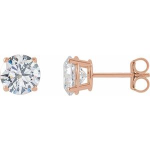 14K Rose 2 CTW Lab-Grown Diamond Stud Earrings