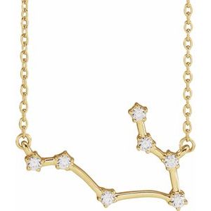 14K Yellow 1/6 CTW Natural Diamond Gemini 16-18" Necklace
