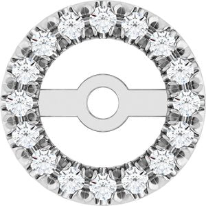 14K White 4.6 mm ID 1/8 CTW Natural Diamond French-Set Earring Jackets