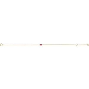 14K Yellow Straight Baguette Natural Ruby 6 1/2-7 1/2 Bracelet
