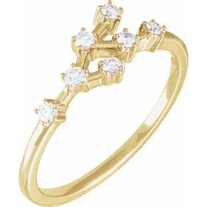 14K Yellow 1/5 CTW Natural Diamond Cancer Constellation Ring