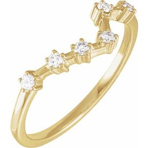 14K Yellow 1/6 CTW Natural Diamond Pisces Constellation Ring
