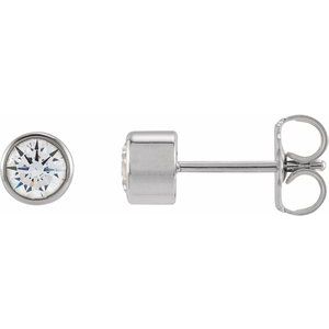 14K White 3.5 mm Round 1/3 CTW Lab-Grown Diamond Earrings