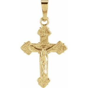 14K Yellow 18x13 mm Youth Crucifix Pendant