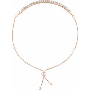14K Rose 1 CTW Lab-Grown Diamond Bolo 9 1/2 Bracelet