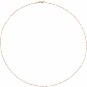 14K Rose  1.3 mm Cable 18 Chain