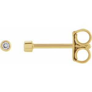14K Yellow .03 CTW Natural Diamond Micro Bezel-Set Earrings